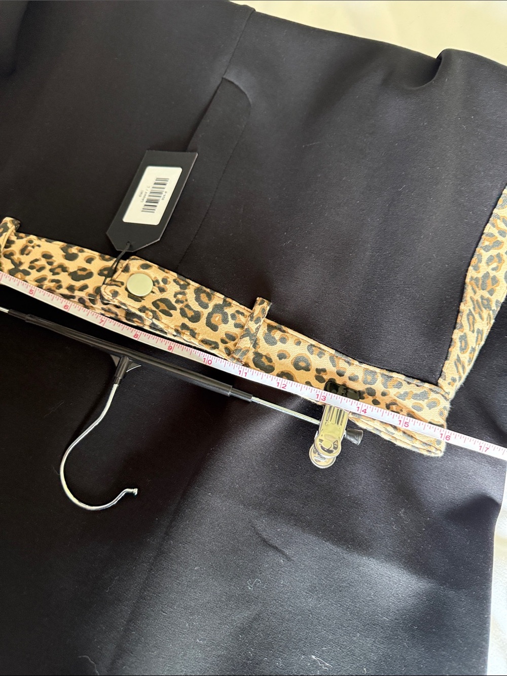 Aleeza Paris NWT L Black Women's (skirt only) with Leopard Trim on waist & side - Picture 6 of 9